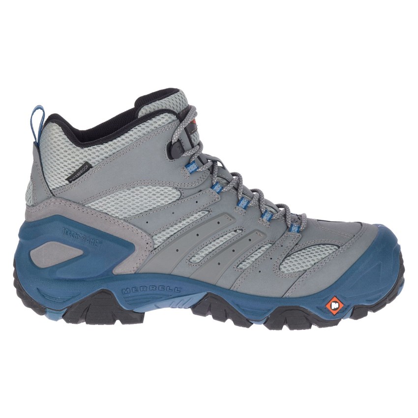 Bottes de Securite Merrell Strongfield Mid Waterproof Comp Toe Grise/Bleu Homme | Y.E.IEIU